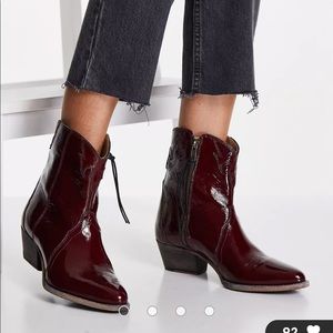 FREE PEOPLE WESTERN NEW FRONTIER PATENT  BOOTS